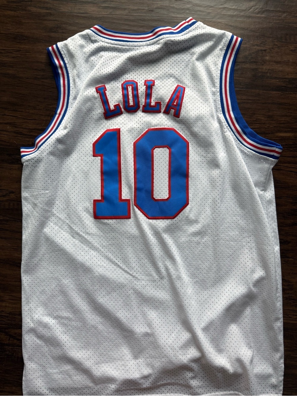Tune Squad women’s Lola Basketball Jersey - Blue & Red Logo - Picture 5 of 6